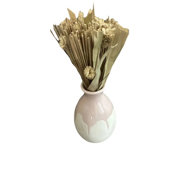 Isaac Mizrahi Art Pottery Vase Floral Arrangement Pink White Home Decor - Picture 4 of 6